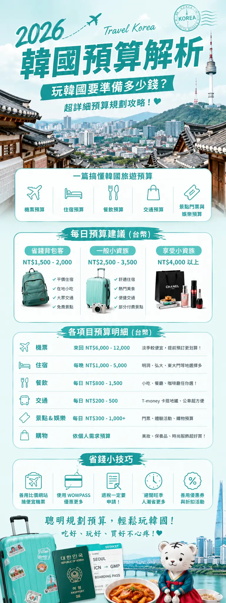 韓國首爾自由行預算解析與省錢攻略